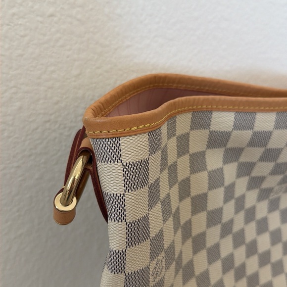 AUTHENTIC LOUIS VUITTON Damier Azur Delightful MM Rose Ballerine - Picture 4 of 16